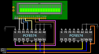 PCF8574 Wiring Additional Chip