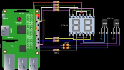 Wiring for 7 segment LED display using PWM