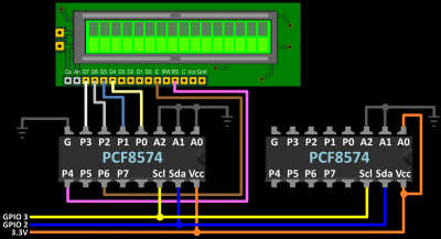 Using an I²C LCD Display with a Raspberry Pi | Rototron circuit schematic vs wiring diagram 