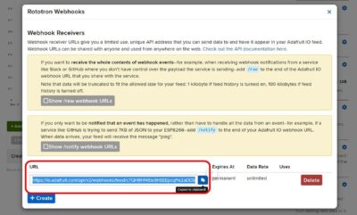 Adafruit IO Webhook