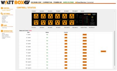 Web Interface Status and Control